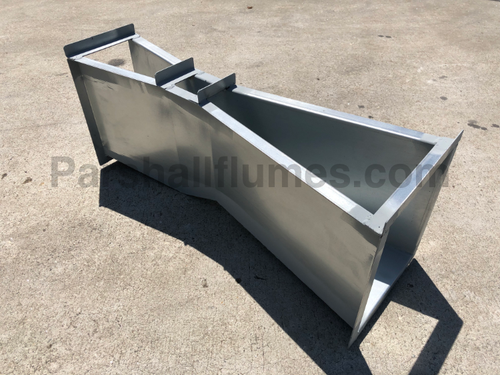 2-inch galvanized steel parshall flume - left side view
