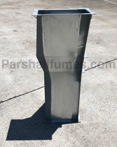 2-inch galvanized steel parshall flume - on end - showing throat drop